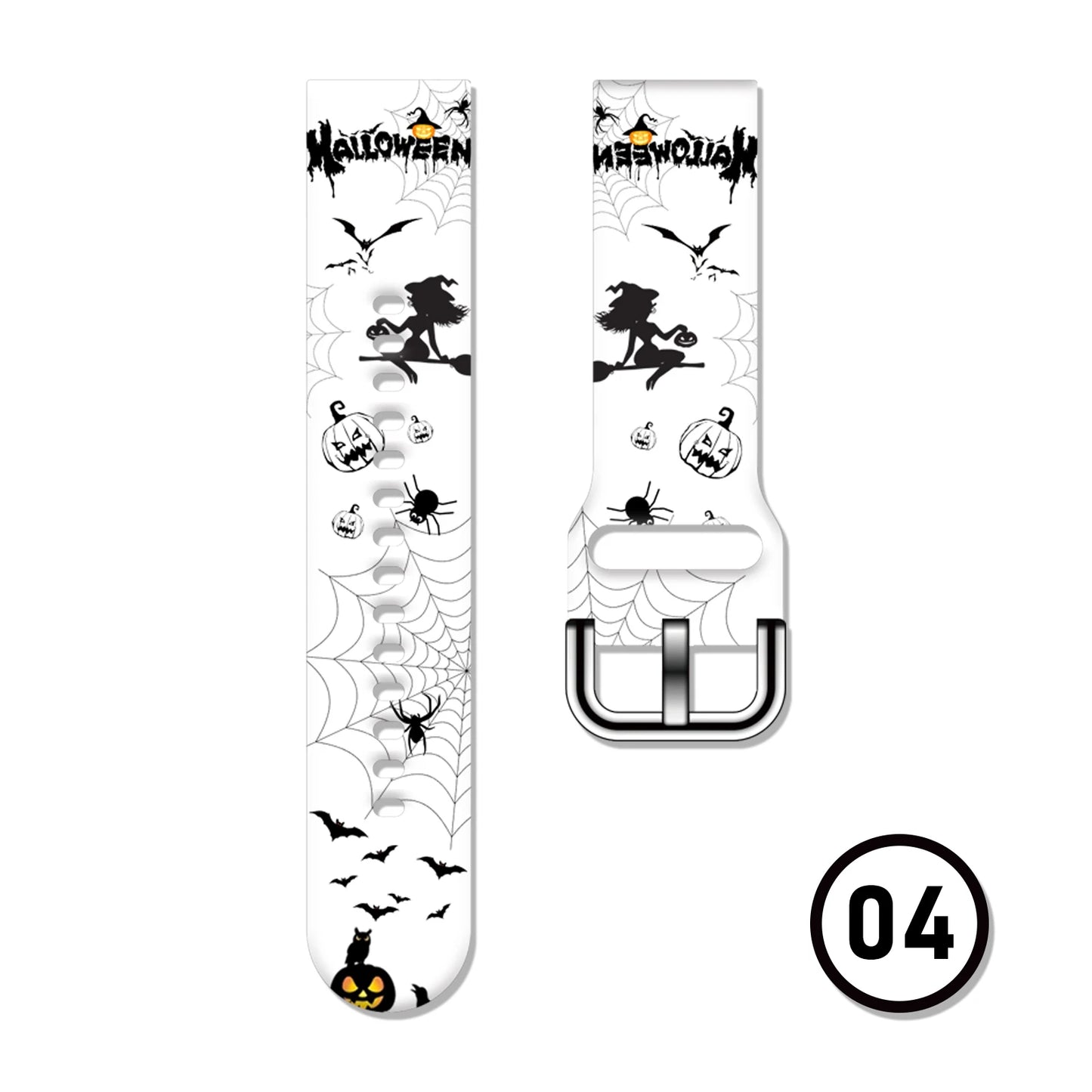 20mm Halloween Series Strap for Samsung Galaxy Watch 7/6/5 40mm 44mm Band Replaceable Bracelet for Xiaomi Huawei Amazfit Watch