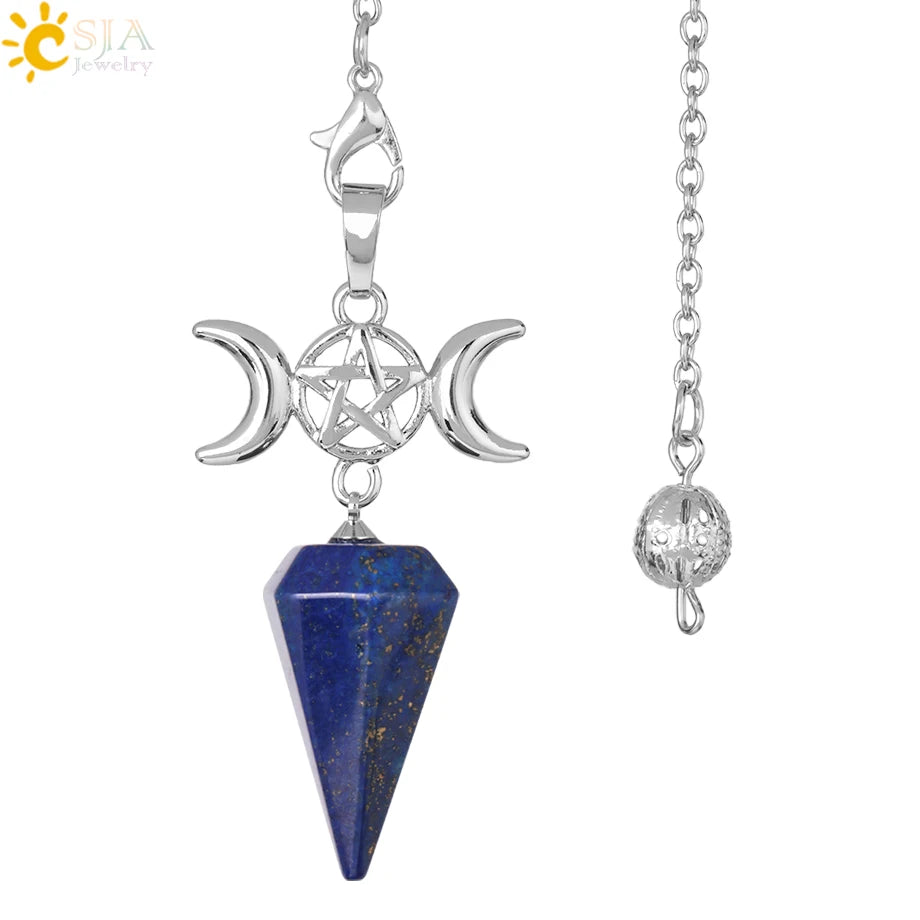 Healing Spiritual Crystal Pendulum Reiki Natural Stone Pendant Cone Penulum Pendulos for Dowsing Divination Healing Jewelry S962