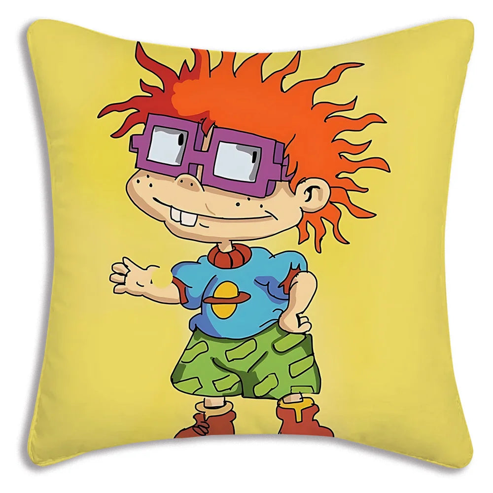 Cartoon Funny R-Rugrats Pillow Covers Cartoon Sofa Decorative Home Double-sided Printing Short Plush Cute Cushion Cover