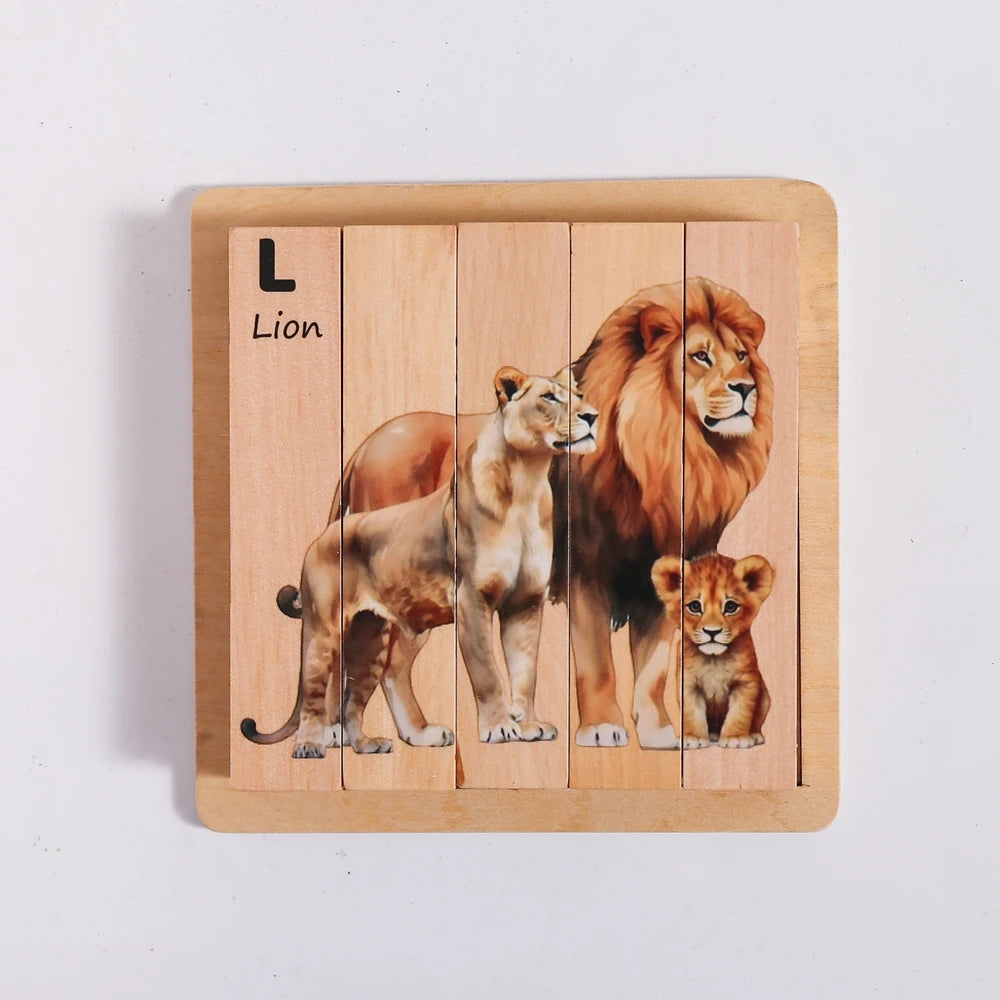 Wooden Block Baby Toys Wooden Children's Educational Toys Animal Matching Puzzle toddler Toys 3 Year Old Game Baby Games 2 Years