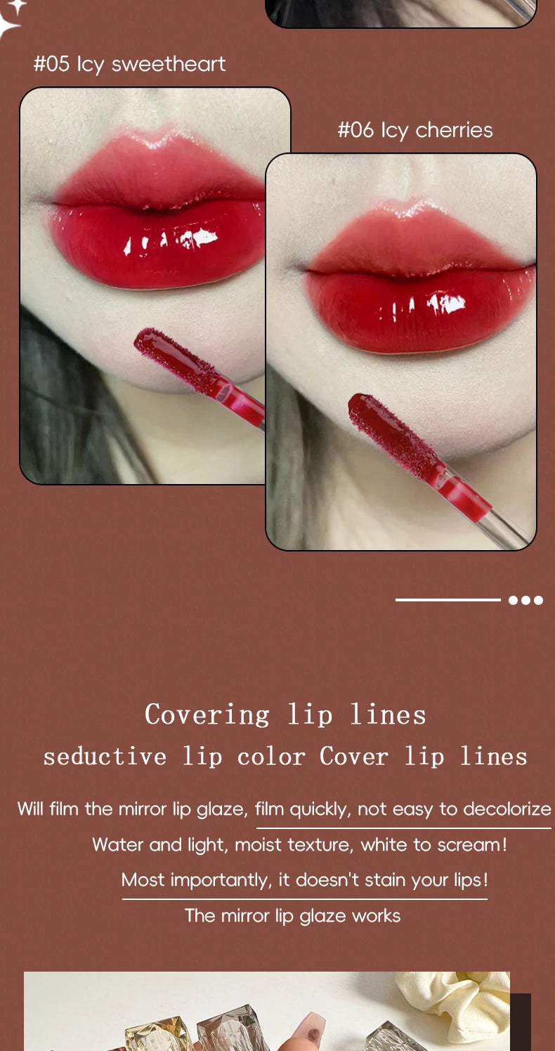 Lip Gloss Long-lasting Moisturizing Easy Halo-dyeing Waterproof Mirror Water Glass Lip Gloss Transparent Color Cosmetics