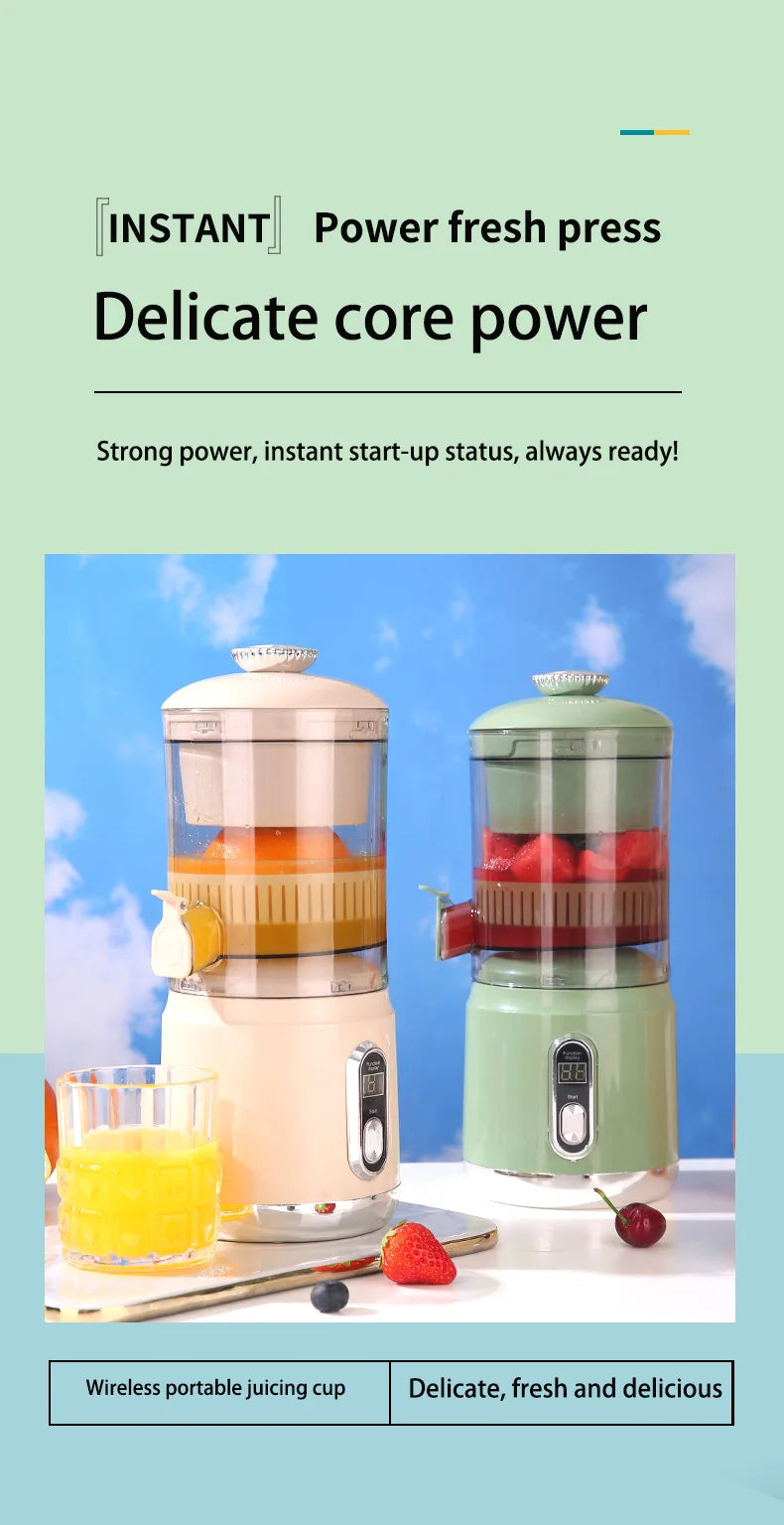 2025 Wireless Portable Electric Juicer 600ml USB Charge Fresh Juice Extractor Citrus Orange Squeezer Machine Smoothie Blender