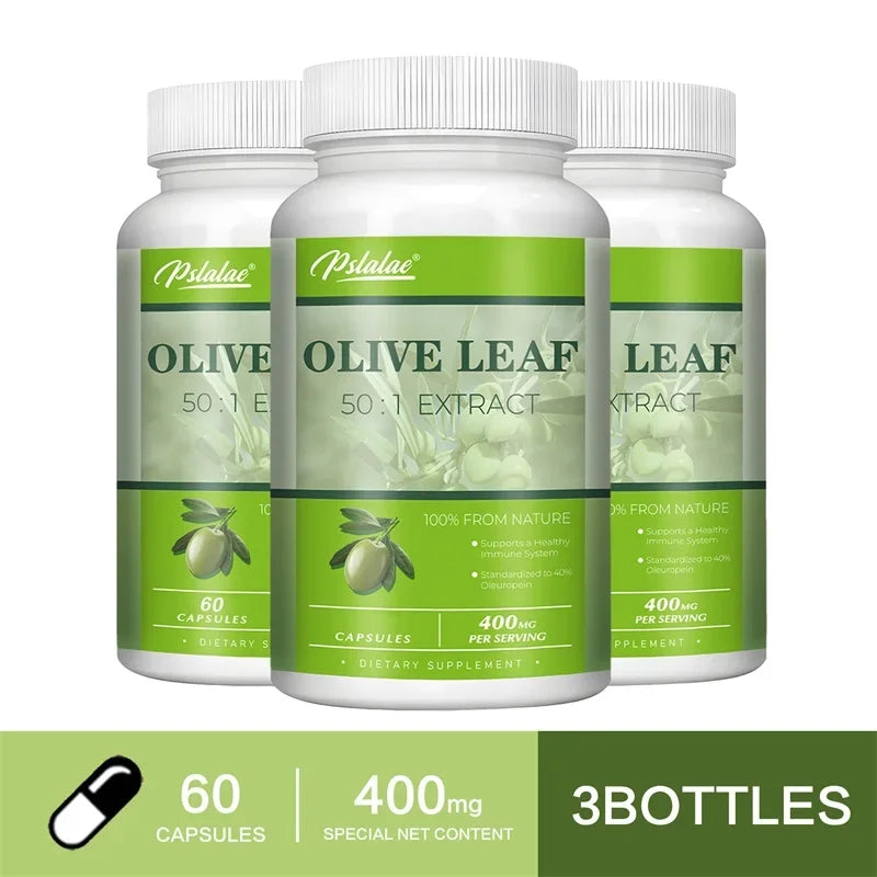 Olive Leaf Extracts Capsules - 40% Oleuropein - Supports Cardiovascular Health, Immune Health, Antioxidant
