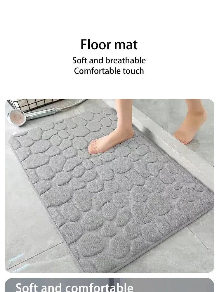 Pebble embossed bath blanket, memory foam absorbent floor mat, bathroom floor mat, anti-skid door blanket, indoor floor mat