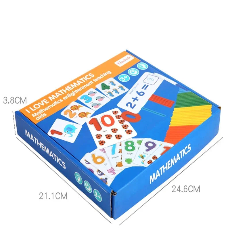 Kids Teaching Early Learning Aids Toddler Educational Toy Wooden Number Matching Addition and Subtraction Math Toys for Children