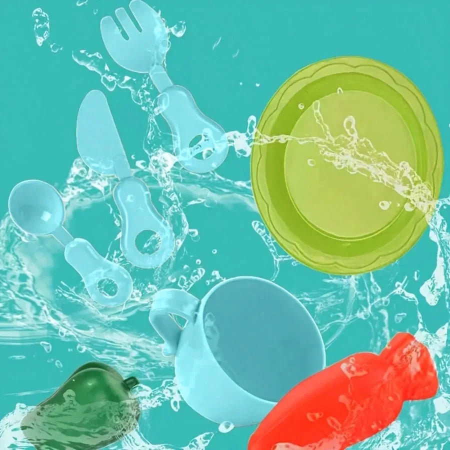 Play Sink With Running Water, Mini Water Table For Toddlers, Upgraded Faucet And Play Dishes, Children Electric Dishwasher Toy