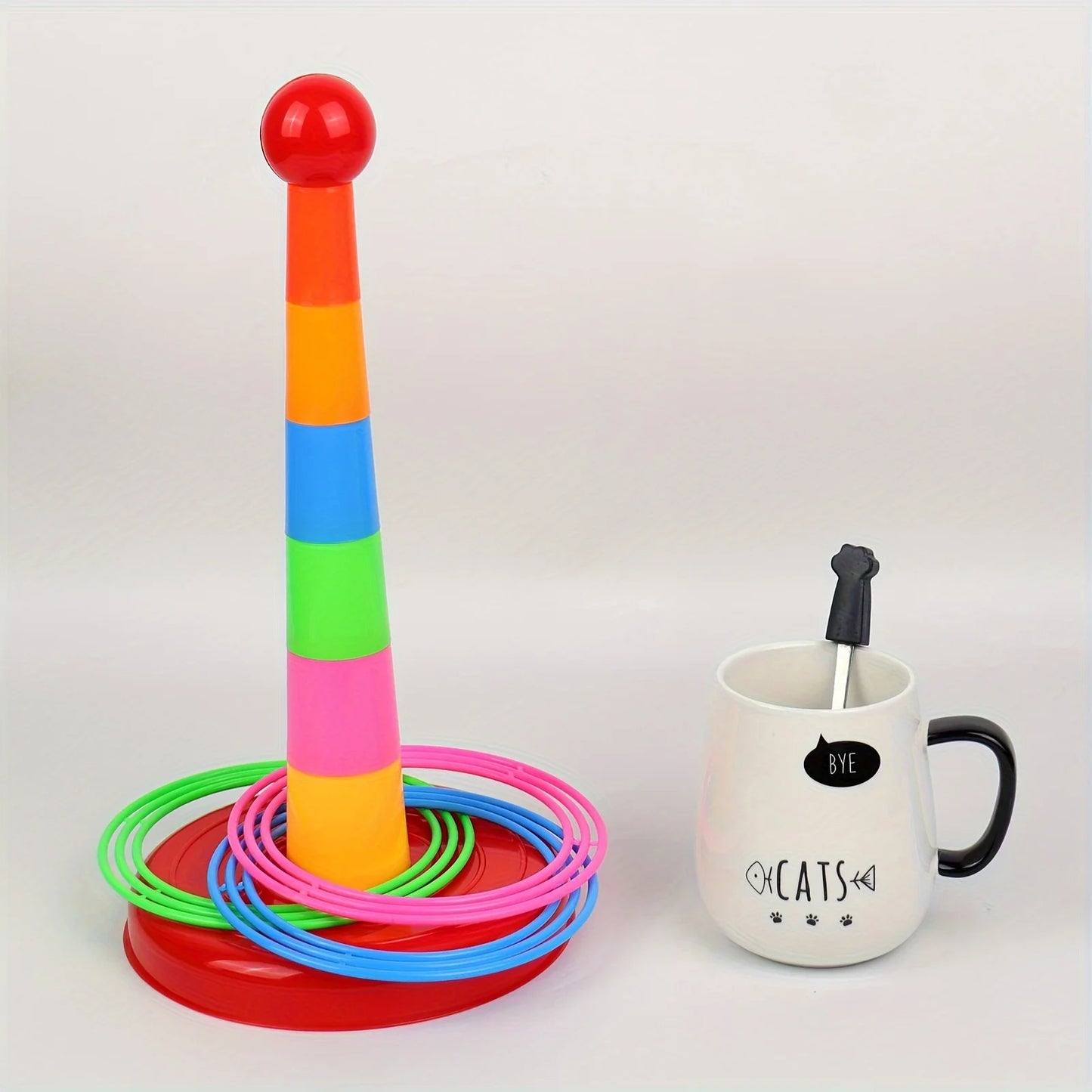 Children's game tower toys, parent-child interactive puzzle games with throwing rings, and indoor and outdoor leisure games