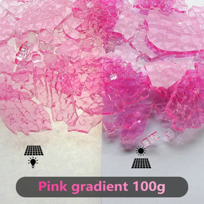 Colorful Ice Crack Fragments Crystal Mosaic DIY Creative Handmade Mosaic Art Colored Tempered Glass Transparent Particles 100g