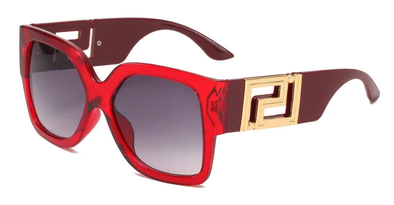 Luxury Brand Design Oversized Women's Sunglasses ,Stylish Elegant Commuting Sunglasses ,Square Retro Gradient Tone Sunglasses.