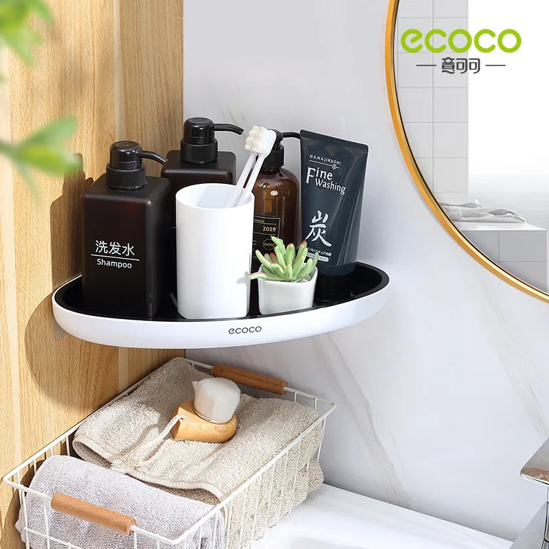 Corner Bathroom Organizer Shelf Shampoo Cosmetic Storage Rack Wall Mounted Kitchen Household Items Bathroom Accessories