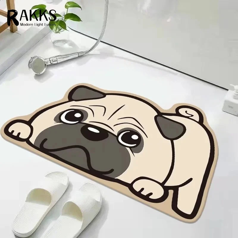 RAKKS Home Carpet Rug Diatom Mud Bath Mat Super Absorbent Bathroom Rug, Quick Dry Floor Mat for Wet Area, Easy Clean