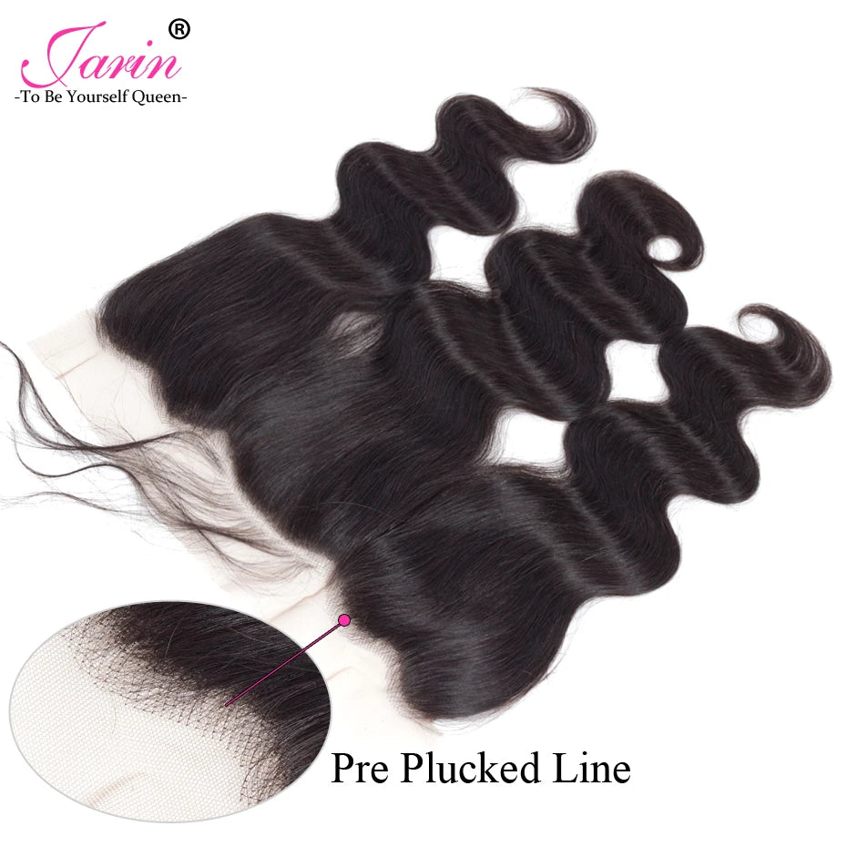 Lace Frontal Closure 13x4 Transparent Indian Human Hair Free Part Frontal Remy Hair Pre Plucked with Baby Hair Jarin Free Ship