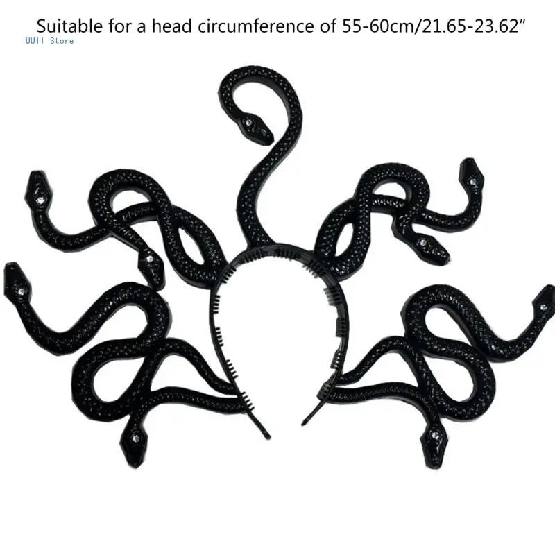 Head Hoop Headpiece Non-slip Halloween Queen Cosplay Snake Hair Hoop Headwear