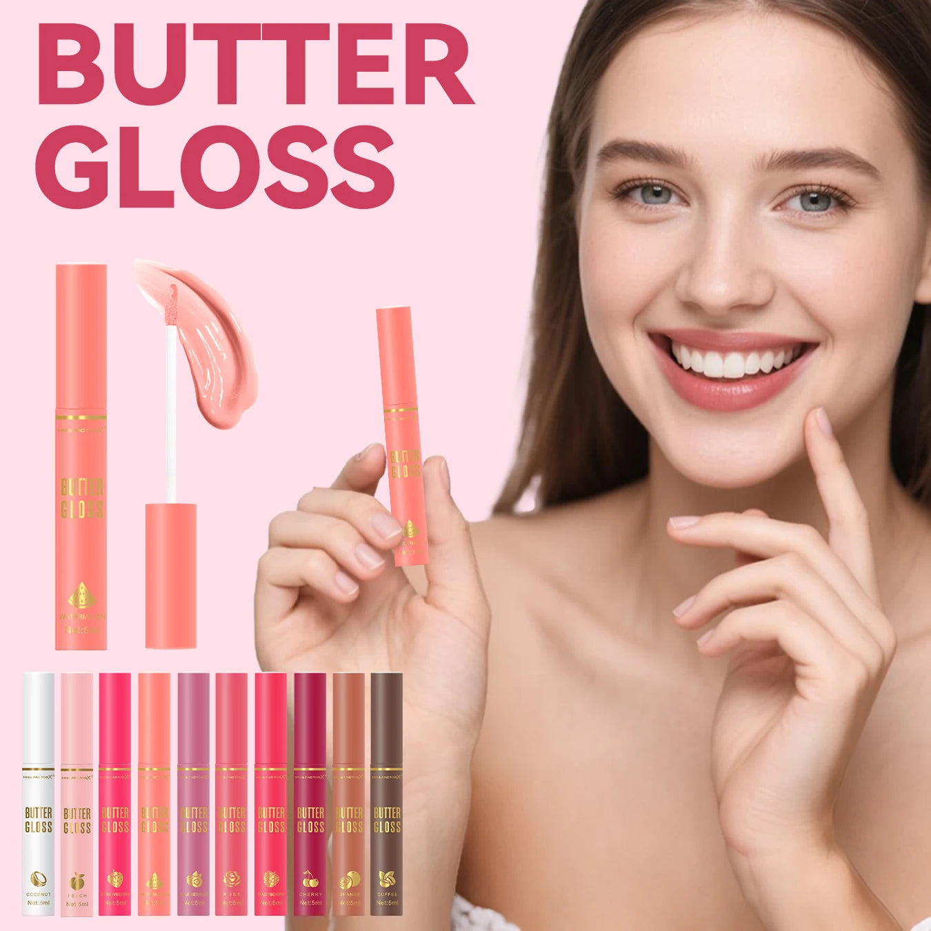 20pcs/box of 10 color moisturizing lip gloss - Long lasting moisturizing, glossy effect, essential for beauty care