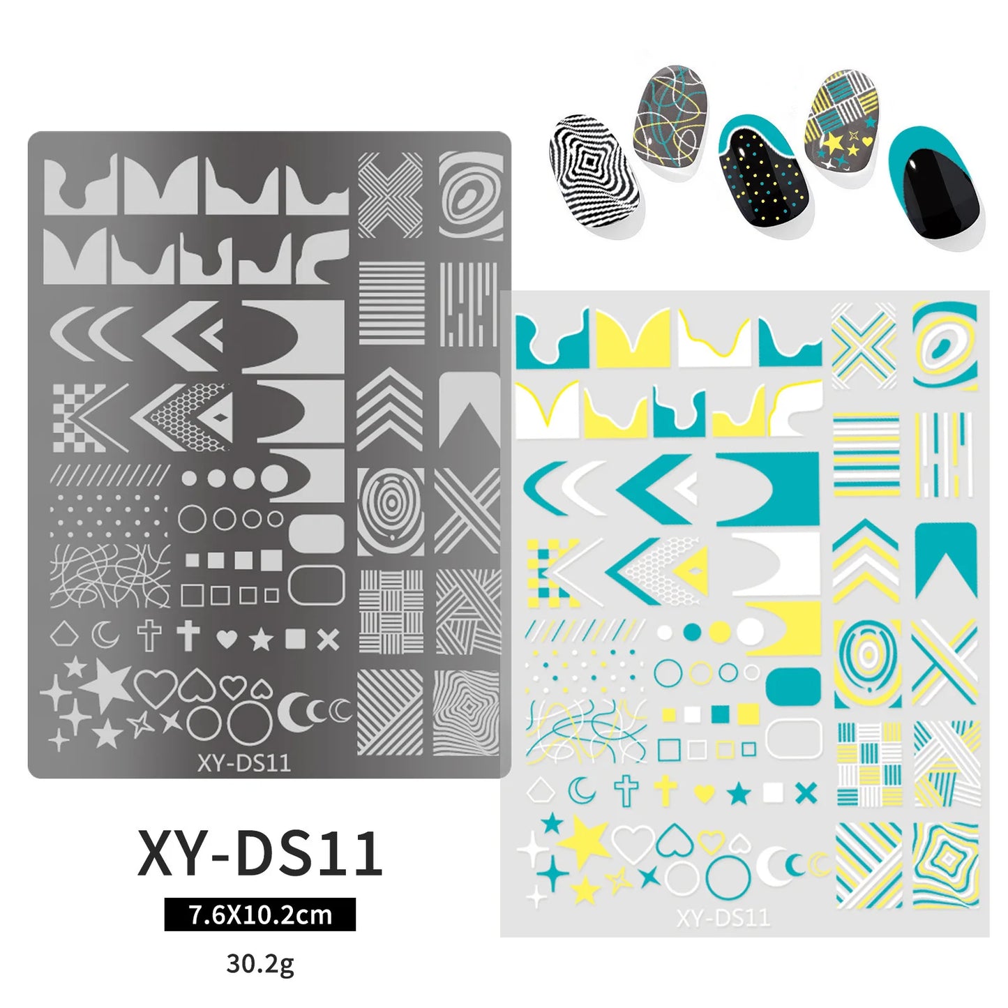 Halloween Nail Stamping Plates Nail Art Templates Printing Rose Leaves Moon Butterfly French Nails Image Stainless Stencil Tool