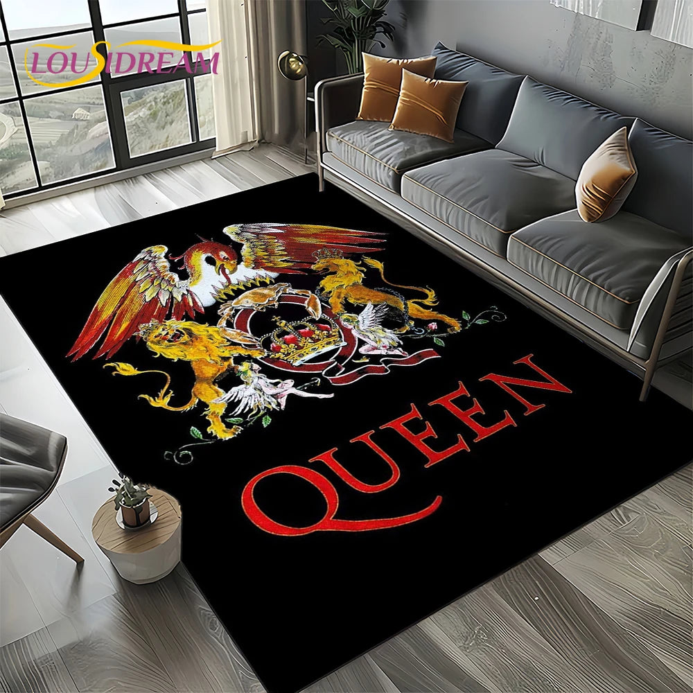 2025 Classics Queen-Rock-Band Freddie Carpet Rug for Living Room Bedroom Home Sofa Decoration,Kid Area Rug Non-slip Floor Mat