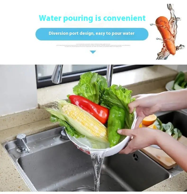 Hello Kitty Fruit Tray Vegetable Basket  Household Use Double Kitchen Storage Basketful Convenient Fruit Dish Kitchen Supplies