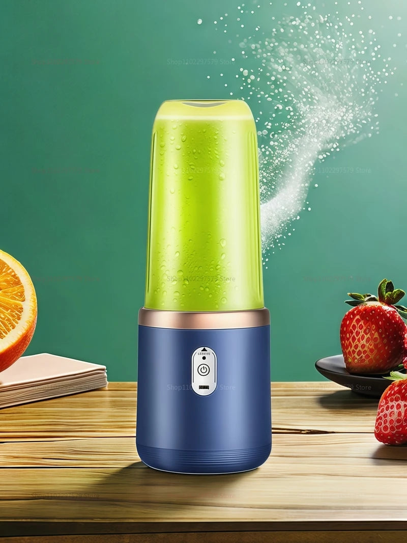 Multifunction Double Cup Juicer 400ml USB Rechargeable Portable Electric Juicer 6 Blade Fruit Blender for  Home Kitchen Tool