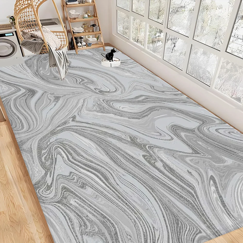 Marbling Floor Mat INS Style Soft Bedroom Floor House Laundry Room Mat Anti-skid Bedside Area Rugs