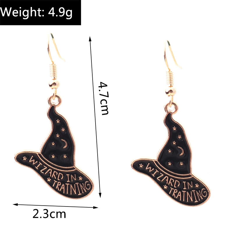 Aihua Fashion Halloween Earrings Enamel Ghost Skeleton Pumpkin Bat Spider Earrings For Women Halloween Night Party Jewelry Gifts