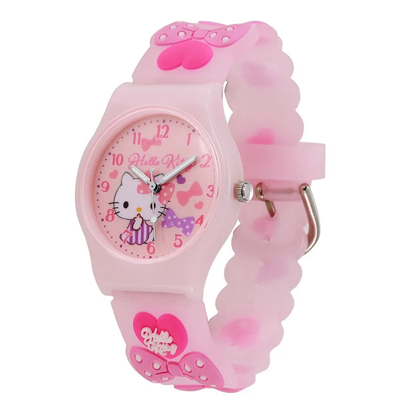 Cute Hello Kitty Watches for Girls 3D Cartoon Pattern Kuromi Waterproof Quartz Children Watch Wrist Clock Kids Gift reloj nina