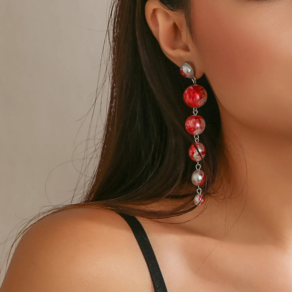 Gothic Blood Drop Fringe Necklace Choker Multi-colored Pearls Beaded Charm Fashion Halloween Party Jewelry Vampire Gifts for Her