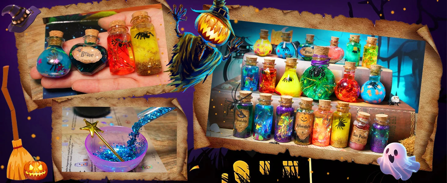 DIY Fairy Magical Potions Kit Horror Halloween Christmas Gifts Witches' Magical Color Changing Freezing Potions Art Craft Kit
