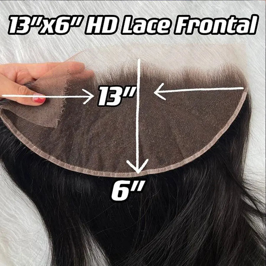 Real HD Lace Frontal Only Full 13x6 13x4 Invisible Melt Skins Lace 5x5 6x6 7x7 HD Lace Closure Human Hair Body Wave & Straight
