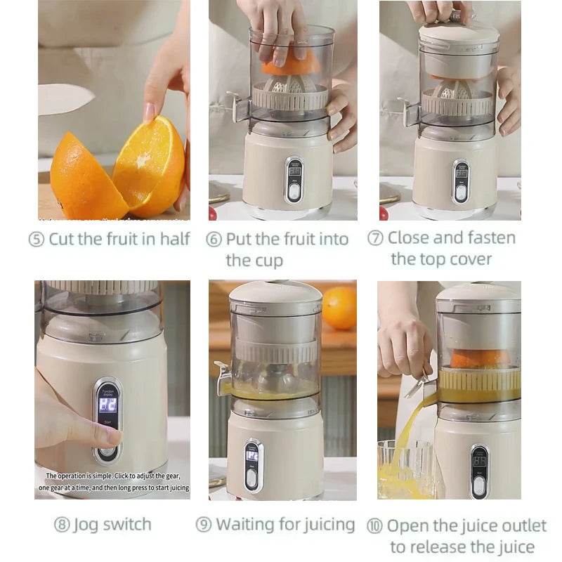 2025 Wireless Portable Electric Juicer 600ml USB Charge Fresh Juice Extractor Citrus Orange Squeezer Machine Smoothie Blender
