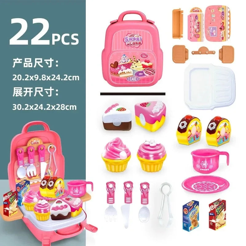 Kids Pretend Play Simulation Cooking Cosplay Toys Repair Drill Tools Cake Foods Jewelry Set Role Play Educational Toy For Kids