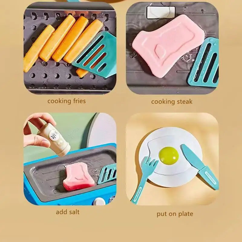 DIY Kitchen Cooking toy Set with 20pcs Multi-functional Induction Children's Play House Food Toys for Parent-child fuuny Gifts