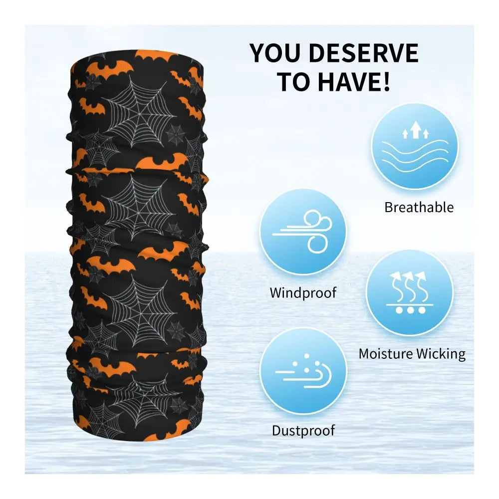 Custom Halloween Vampire Bats Winter Headband Neck Warmer Women Men Hiking Running Tube Scarf Face Bandana Gaiter