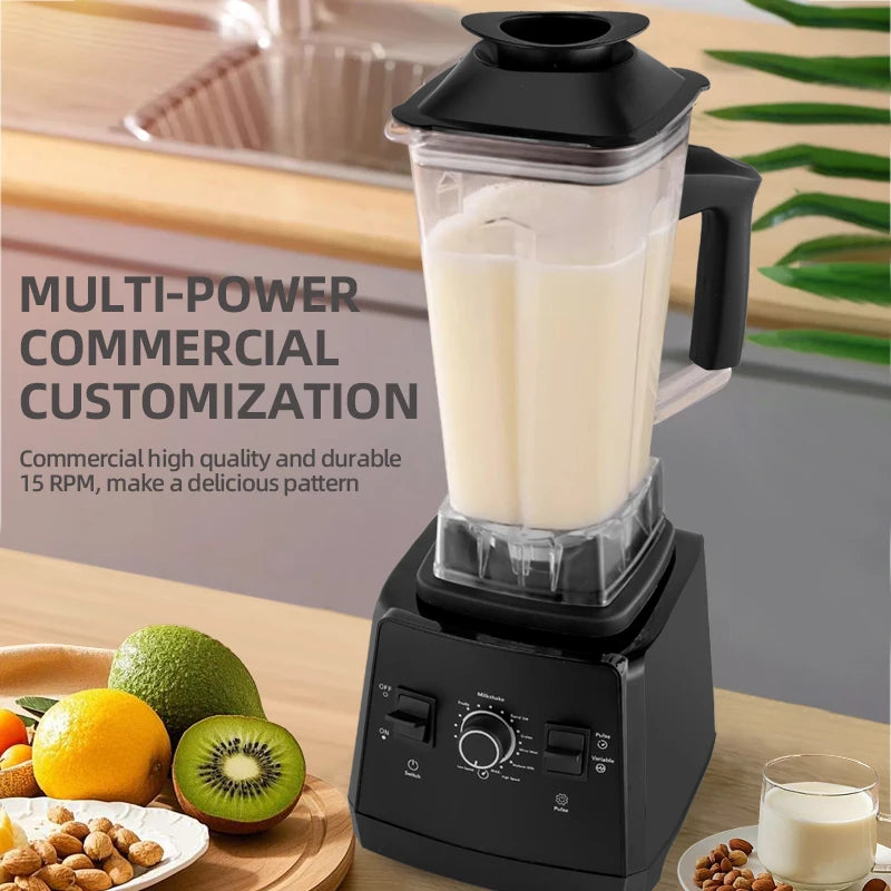 2000W Heavy Duty Commercial Blender Stationary Mixer Ice Smoothies Appliances for Kitchen Professional High Power Food Processor