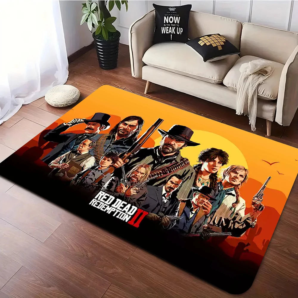 Red Dead Redemption Print Rugs Anti-slip Area Rug for Living Room Carpet Bedroom Sofa Doormat Floor Carpet Decor Mat