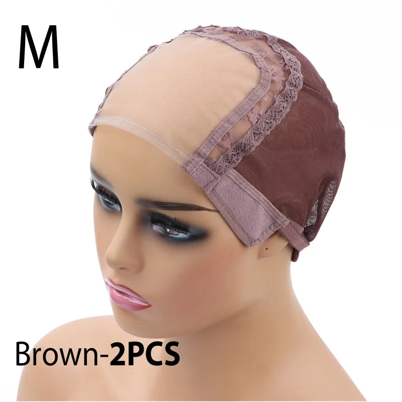 Lace Front Wig Cap For Making Wigs with Adjustable Strap Glueless Swiss Lace Net Weaving Cap to Make Wigs with Closures Frontals