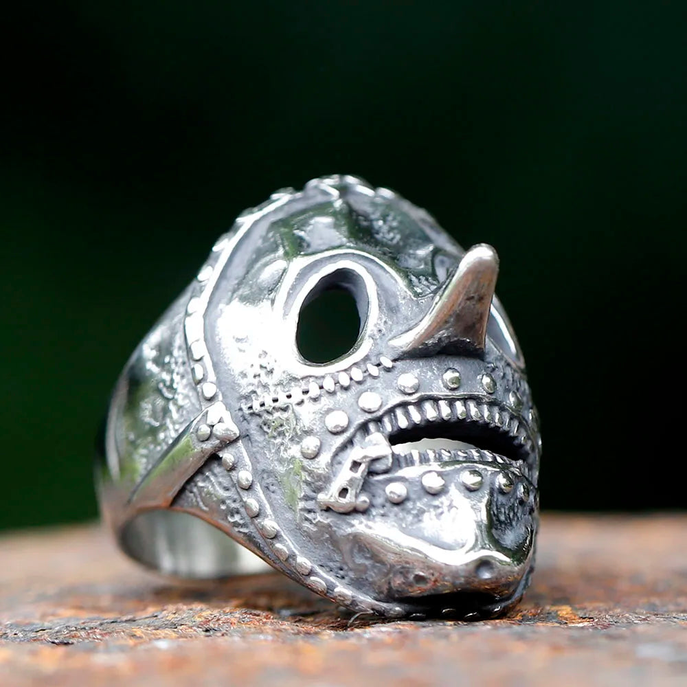 2023 Men's Flowers Skull Mask Ring Gothic 316L Stainless Steel Anel Motorcycle Band jewellery Party Halloween Gift free shipping