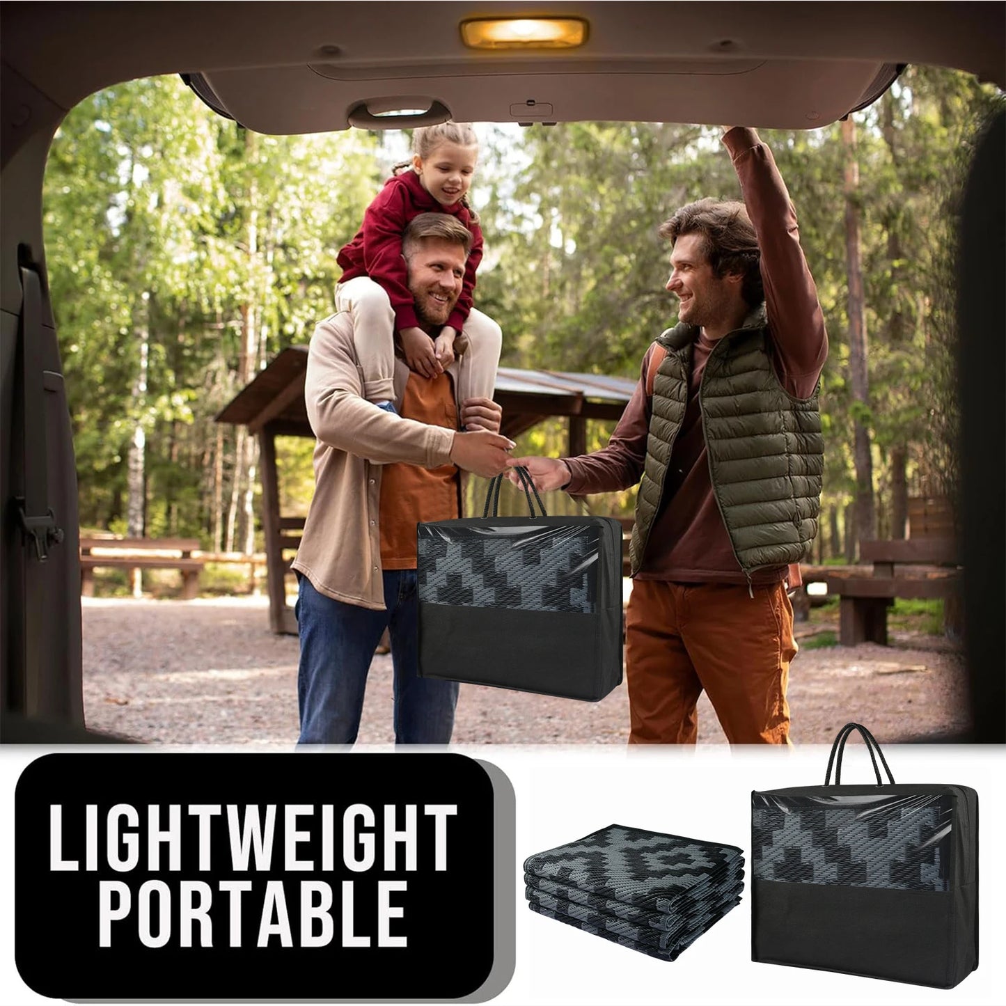 152x244CM Outdoor Rug for Patio Waterproof Anti-slip Plastic Straw Garden Mat Carpet UV Resistant Rugs for Camping Beach Picnic