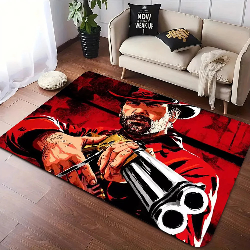 Red Dead Redemption Print Rugs Anti-slip Area Rug for Living Room Carpet Bedroom Sofa Doormat Floor Carpet Decor Mat