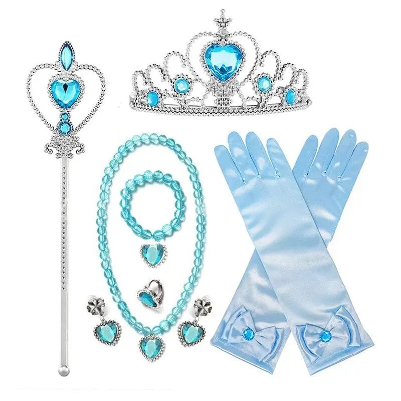 Elsa Baby Accessories Crown Magic Wand Gloves Hair Accessories Halloween Carnival Party Costume Cosplay Accessories
