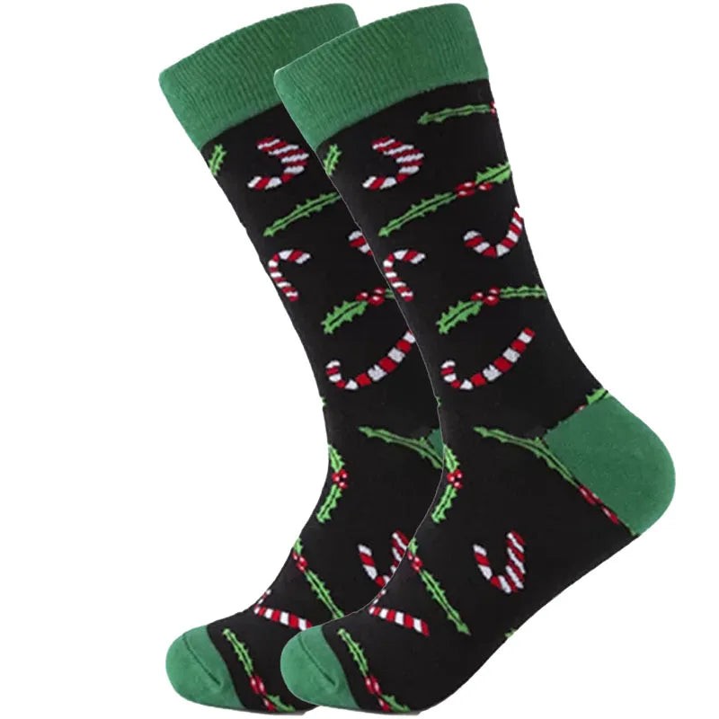 Men Women Socks Lover Christmas Halloween Celebrate Santa Elk Gift Party Biscuits Snow Happy Funny Tide Cotton Socks EU38-46