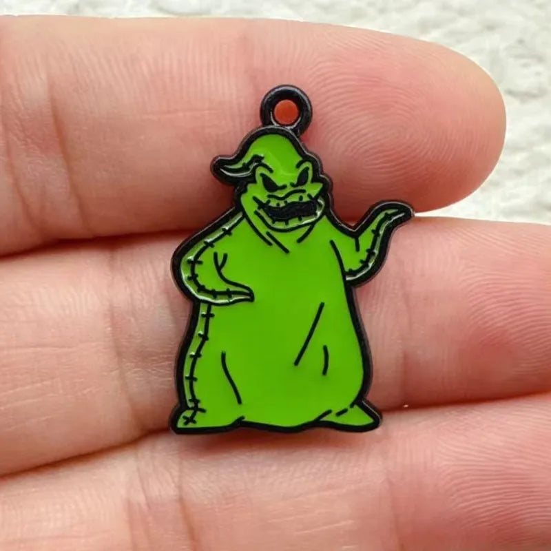 10pcs Halloween Charm Jewelry Accessories Enamel Necklace Earring Pendant Diy Making Supplies Alloy Metal Black Plated