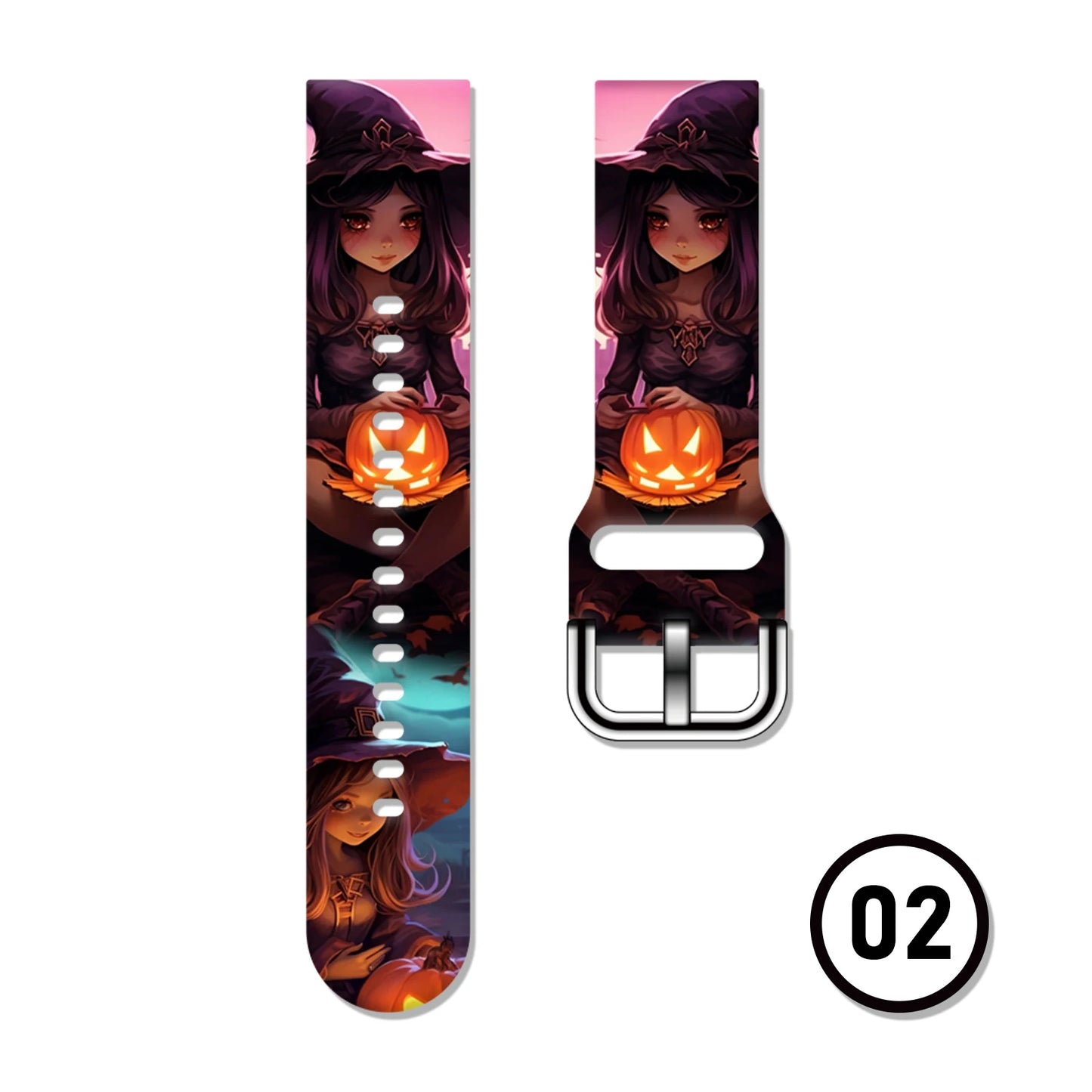 20mm Halloween Series Strap for Samsung Galaxy Watch 7/6/5 40mm 44mm Band Replaceable Bracelet for Xiaomi Huawei Amazfit Watch