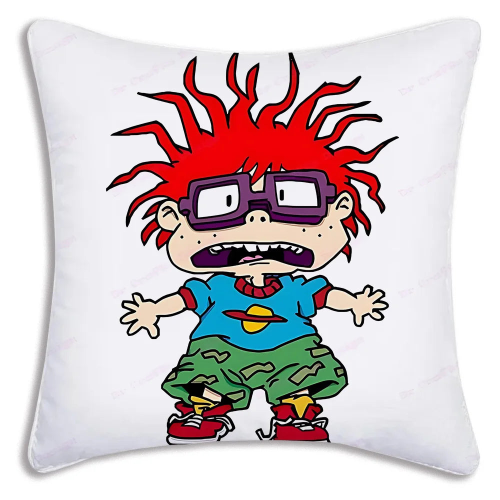 Cartoon Funny R-Rugrats Pillow Covers Cartoon Sofa Decorative Home Double-sided Printing Short Plush Cute Cushion Cover