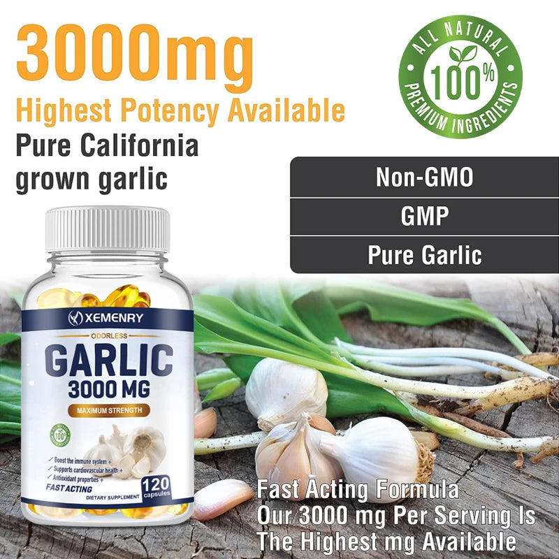 Garlic - Supports Heart Health, Supports Respiratory and Immune Health, Cleansing and Detoxification