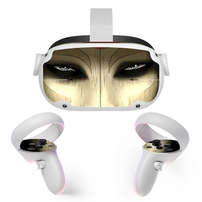 Sticker Vinyl Skin for Oculus Quest 2 VR Headset Controller  PVC Decals Halloween Pattern Wrap Cover for Meta Quest2 Accessories