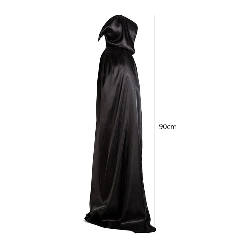 Black Vampire Cloak Cosplay Costume Halloween Hooded Cloak Cape Robe Adult Cosplay Anime Figures Halloween Costume Party Decor