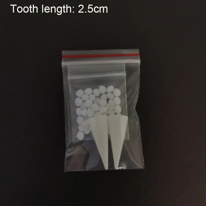 5Pairs Halloween Vampire Teeth Fangs Dentures Prop Party Costume DIY Cosplay Props Decor False Teeth Resin Fangs With Solid Glue