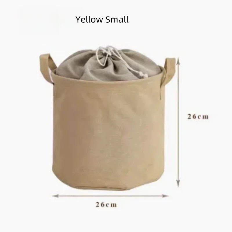 Household dirty clothes basket, foldable fabric dirty clothes bucket, clothes ins storage bucket, drawstring storage basket