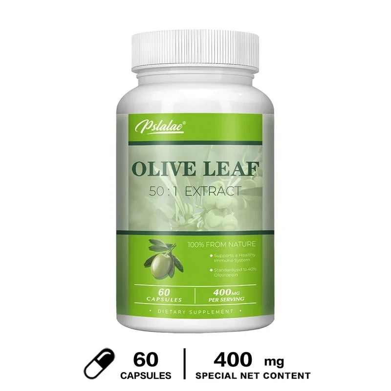 Olive Leaf Extracts Capsules - 40% Oleuropein - Supports Cardiovascular Health, Immune Health, Antioxidant