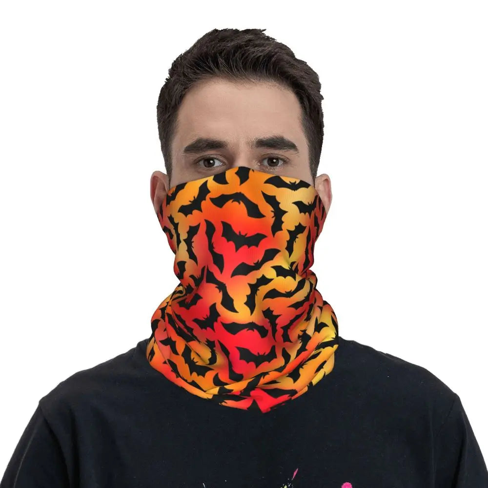 Custom Halloween Vampire Bats Winter Headband Neck Warmer Women Men Hiking Running Tube Scarf Face Bandana Gaiter